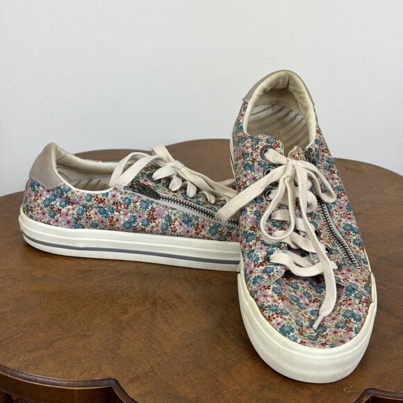 Taos Shoes - Taos Multicolor Floral Pattern Lace Up or Zip Closure Sneaker Womens Size 10.5